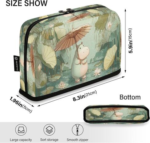 Standing Pencil Case Hippo Lotus Leaf Pouch Big Capacity Pencil Bag with Zipper for Kids Adult Teens,Stationery Organizer Bag School College Office Desk in Saudi Arabia