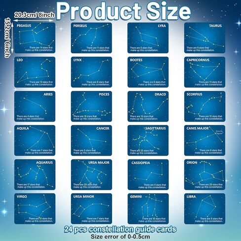 Jenaai Constellation Map Craft Kit with 24pcs Constellation Note Cards 120pcs Pipe Cleaners 1 Pack of Glow in The Dark Five Pointed Star Shaped Plastic Beads for Fun Crafting DIY Supplies in Saudi Arabia