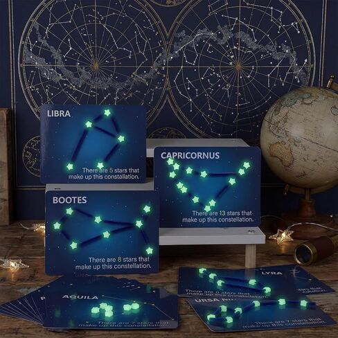 Jenaai Constellation Map Craft Kit with 24pcs Constellation Note Cards 120pcs Pipe Cleaners 1 Pack of Glow in The Dark Five Pointed Star Shaped Plastic Beads for Fun Crafting DIY Supplies in Saudi Arabia