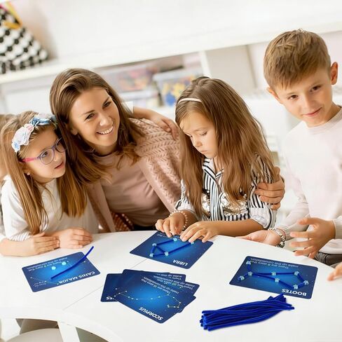Jenaai Constellation Map Craft Kit with 24pcs Constellation Note Cards 120pcs Pipe Cleaners 1 Pack of Glow in The Dark Five Pointed Star Shaped Plastic Beads for Fun Crafting DIY Supplies in Saudi Arabia