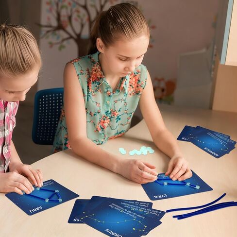 Jenaai Constellation Map Craft Kit with 24pcs Constellation Note Cards 120pcs Pipe Cleaners 1 Pack of Glow in The Dark Five Pointed Star Shaped Plastic Beads for Fun Crafting DIY Supplies in Saudi Arabia