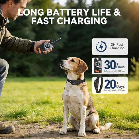 طوق صدمات الكلاب وطوق النباح التلقائي من CanineJoy - طوق تدريب الكلاب 2 في 1 بطول 4200 قدم مع جهاز تحكم عن بعد، طوق كهربائي مقاوم للماء مع 4 أوضاع تدريب، قفل أمان، طوق إلكتروني قابل لإعادة الشحن in Kuwait