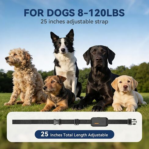 طوق صدمات الكلاب وطوق النباح التلقائي من CanineJoy - طوق تدريب الكلاب 2 في 1 بطول 4200 قدم مع جهاز تحكم عن بعد، طوق كهربائي مقاوم للماء مع 4 أوضاع تدريب، قفل أمان، طوق إلكتروني قابل لإعادة الشحن in Kuwait