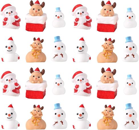 24-Piece Mini Resin Figurines Set, Winter Snowman Miniature Ornaments for Dollhouses Home Christmas Decor and DIY Craft Projects in Saudi Arabia