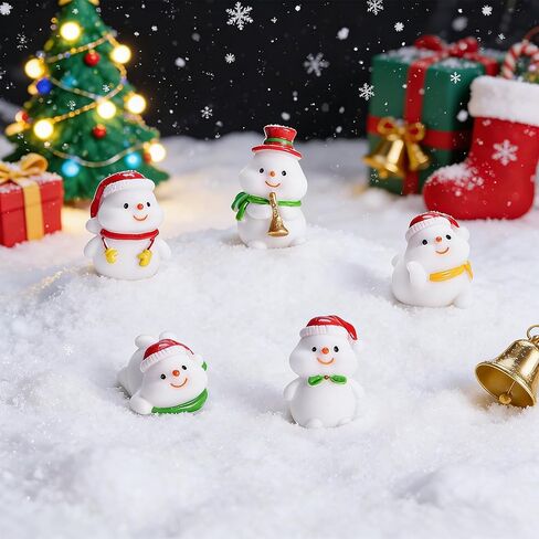24-Piece Mini Resin Figurines Set, Winter Snowman Miniature Ornaments for Dollhouses Home Christmas Decor and DIY Craft Projects in Saudi Arabia