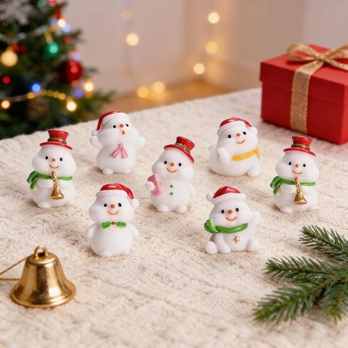 24-Piece Mini Resin Figurines Set, Winter Snowman Miniature Ornaments for Dollhouses Home Christmas Decor and DIY Craft Projects in Saudi Arabia