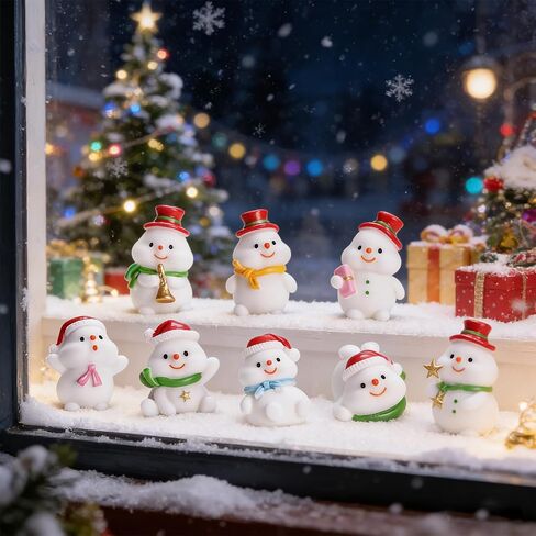 24-Piece Mini Resin Figurines Set, Winter Snowman Miniature Ornaments for Dollhouses Home Christmas Decor and DIY Craft Projects in Saudi Arabia