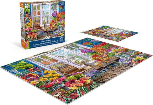 Ceaco - Large Piece Jigsaw Puzzle - Steve Crisp - Flower Shoppe - Relaxing and Fun Activity for Adults in Saudi Arabia