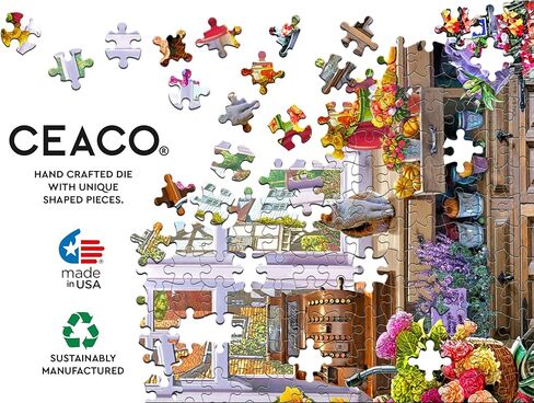 Ceaco - Large Piece Jigsaw Puzzle - Steve Crisp - Flower Shoppe - Relaxing and Fun Activity for Adults in Saudi Arabia