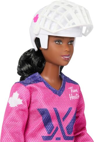 Barbie Tim Hortons PWHL 2025 Fashion Doll in Pink - Includes Hockey Stick, Puck, and Helmet in Saudi Arabia