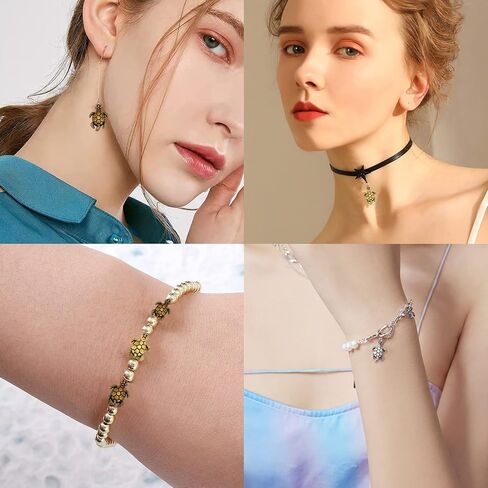 SUNNYCLUE 1 صندوق 120 قطعة 3 ألوان خرز السلحفاة سحر السلحفاة سبيكة خرز السلحفاة ثقب الحيوان الخرز المعدني سحر للأساور لقلادة DIY سوار المجوهرات الحرف اليدوية صنع الإكسسوارات in Kuwait