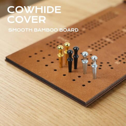 لعبة لوح سرير السفر مع لمسة نهائية من الجلد - حجم صغير محمول، هيكل متين، لوحة ألعاب بطاقات ثلاثية المسارات للسفر واللعب اليومي in Kuwait