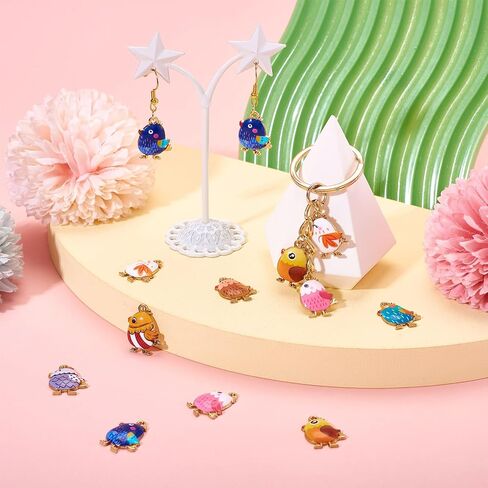 Cheriswelry 32Pcs Enamel Chick Charms for Jewelry Making Cute Animal Charm Pendants Alloy Metal Chicken Pendants 20x14x3mm for Keychain Bracelet DIY Supplies in Saudi Arabia