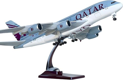 MACHASORS A380 نموذج طائرة، ترقية بأبواب قابلة للفتح ومقصورة مفصلة بمقياس 1/160 مقاس 18.1 بوصة طقم طائرة 380 مع أضواء LED وحامل عرض وحصيرة مطار مطاطية، هدية مثالية لمحبي الطيران in Kuwait
