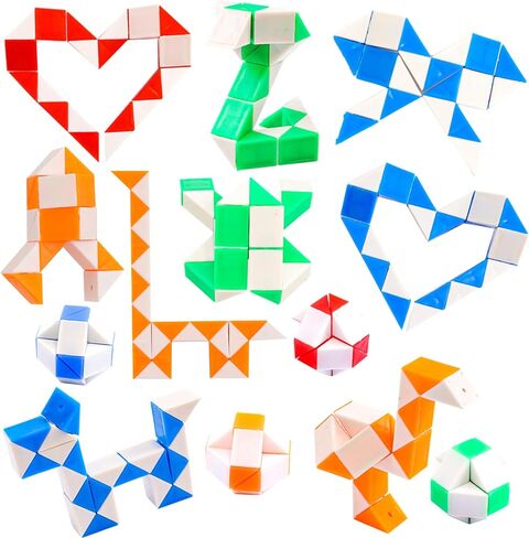 WorldBazaar 24 Sets Valentine’s Cards with Snake Cubes for Kids Valentine Fidget Toys with Cards for Valentine Classroom Exchange Prizes Goodie Bag Stuffers Valentine's Party Favors in Saudi Arabia