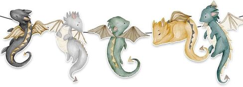 Dragon Birthday Banner – Cute Baby Dragon Party Decorations for Kids Birthday, Baby Shower, Fantasy and Medieval Theme Supplies in Saudi Arabia