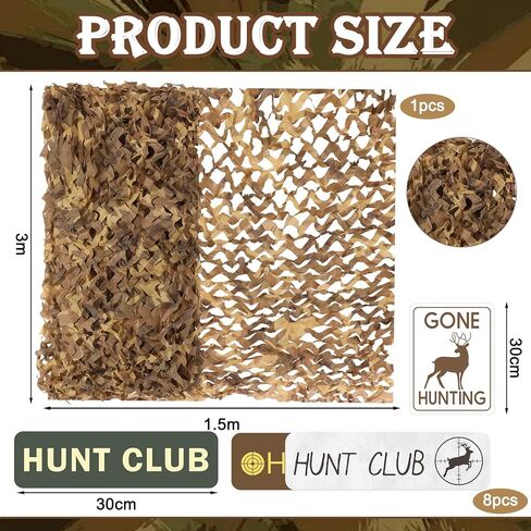 Bucherry 9 Pcs Hunting Camo Birthday Party Decorations Set Hunting Deer Party 4.92 x 6.56 ft Camo Netting 8 Deer Paper Sign Hunt Theme Birthday Woodland Table Covers for Camouflage Baby Shower in Saudi Arabia