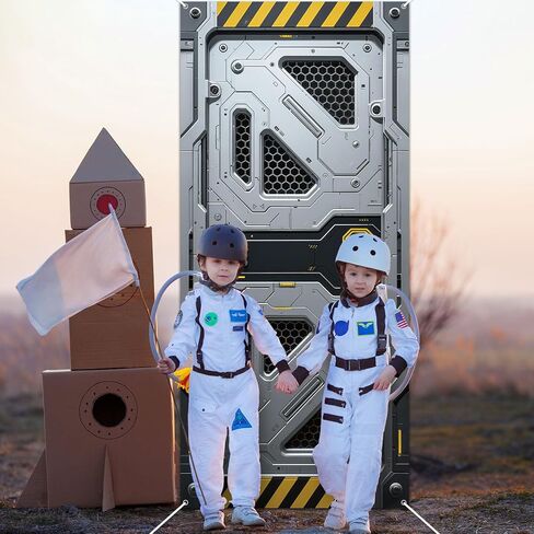 Outer Space Door Cover Galaxy Alien Theme Door Decoration Spaceship Indoor Backdrop Space Party Supplies Decor Space Station Studio Photo booth Props Spaceship Hatch Wall Decor for Boys Bedroom in Saudi Arabia