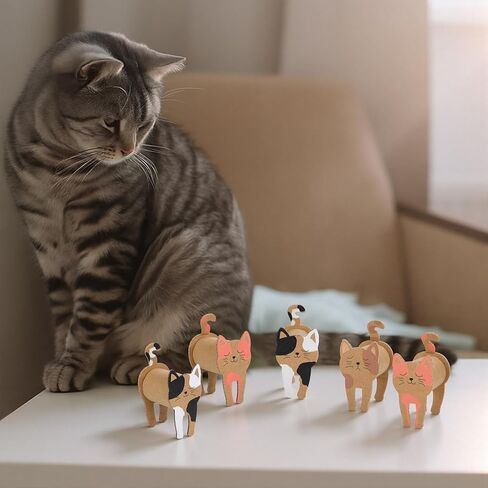 Motipuns 24 Set Cat DIY Craft Kit with Cardboard Tubes Kraft Paper Cat Shaped Cardboard Acrylic Paint Markers Creative Make Your Own Kittens Art Gift Ideas in Saudi Arabia