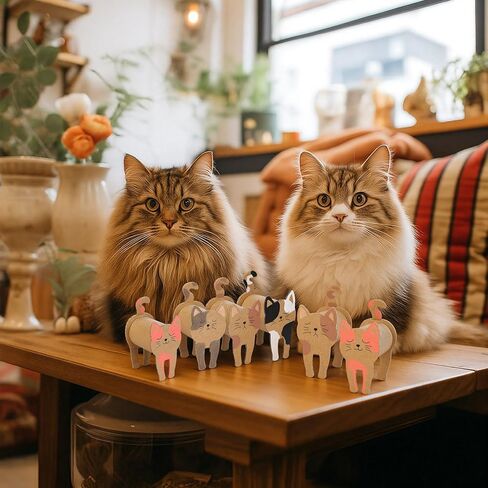 Motipuns 24 Set Cat DIY Craft Kit with Cardboard Tubes Kraft Paper Cat Shaped Cardboard Acrylic Paint Markers Creative Make Your Own Kittens Art Gift Ideas in Saudi Arabia