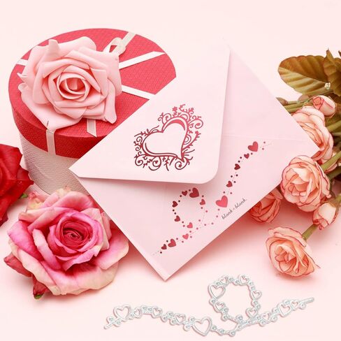 2 Pcs Heart Cutting Dies Hollow Hearts Metal Die Cuts for Card Making Decoration Metal Bubble Speckle Line Wedding Cutting Dies Love Lace Stencils for Making DIY Scrapbook Crafts Album Card in Saudi Arabia