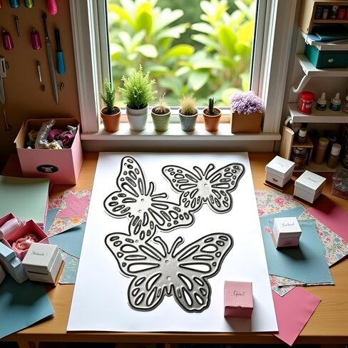 Butterfly Die Cut for Card Making,Butterfly Metal Cutting Dies Congratulations Die Cuts Birthday Embossing Stencils Template for DIY Scrap-Booking Decor Wedding Birthday Blessing Card in Saudi Arabia