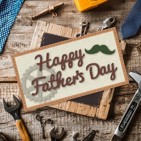 WADORN Happy Father's Day Cutting Dies, Vintage Man Metal Die Cuts Hat Tie Suit Embossing Stencils Beard Clock Birthday Template Sets for Card Making Paper Photo Album DIY Scrapbooking Decor in Saudi Arabia