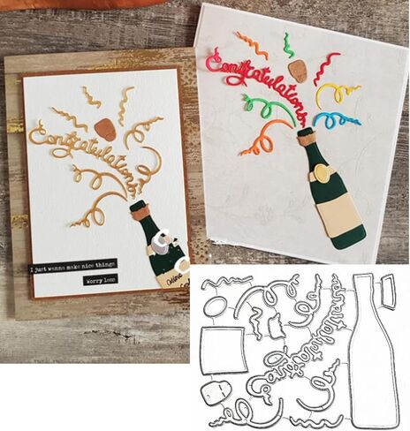 Congratulations Word Wine Metal Die Cuts,Celebration Wine Frame Background Wedding Cutting Dies Cut Stencils for DIY Scrapbooking Album Embossing Paper Dies Card Making in Saudi Arabia