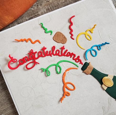 Congratulations Word Wine Metal Die Cuts,Celebration Wine Frame Background Wedding Cutting Dies Cut Stencils for DIY Scrapbooking Album Embossing Paper Dies Card Making in Saudi Arabia