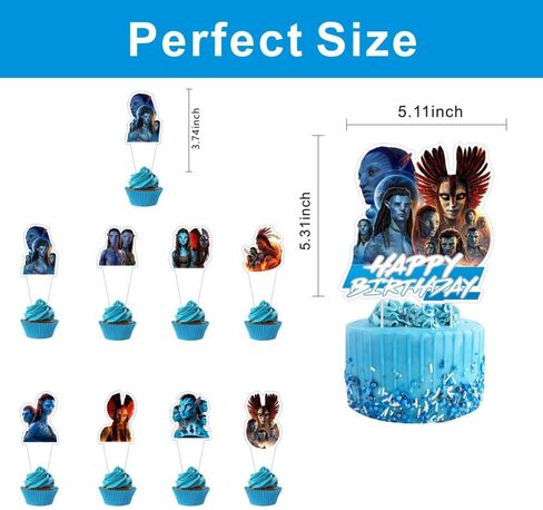 25 قطعة من زينة الكيك الرمزية مع 24 قطعة من أغطية الكب كيك، قطعة واحدة من أعلى الكعكة الكبيرة لمستلزمات حفلات أعياد الميلاد الرمزية in Kuwait