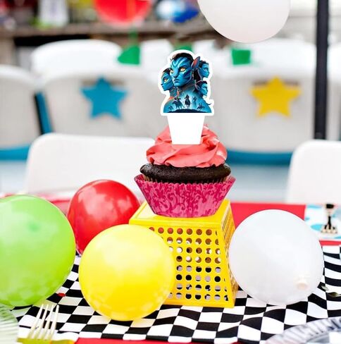 25 قطعة من زينة الكيك الرمزية مع 24 قطعة من أغطية الكب كيك، قطعة واحدة من أعلى الكعكة الكبيرة لمستلزمات حفلات أعياد الميلاد الرمزية in Kuwait