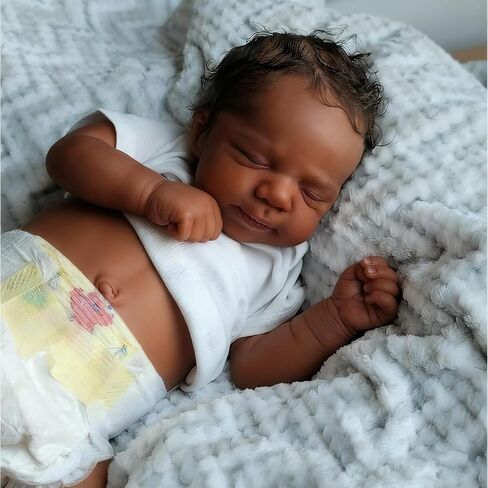 Anano 18 Inch Realistic Reborn Baby Dolls Silicone Full Body Girls Mixed-Race Black Sleeping Anatomically Correct, Kids Birthday Gift & Collectible (Silicone Baby Girl-Whit) in Saudi Arabia
