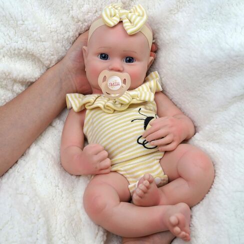 JIZHI Reborn Baby Dolls Silicone Full Body -16 Inch 5.73lb Weighted Full Platinum Silicone Baby Doll Real Life Baby Dolls with Complete Accessories for Kids Age 3 + in Saudi Arabia
