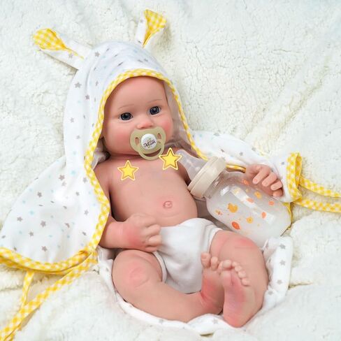 JIZHI Reborn Baby Dolls Silicone Full Body -16 Inch 5.73lb Weighted Full Platinum Silicone Baby Doll Real Life Baby Dolls with Complete Accessories for Kids Age 3 + in Saudi Arabia
