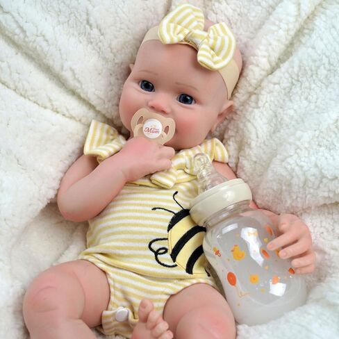 JIZHI Reborn Baby Dolls Silicone Full Body -16 Inch 5.73lb Weighted Full Platinum Silicone Baby Doll Real Life Baby Dolls with Complete Accessories for Kids Age 3 + in Saudi Arabia