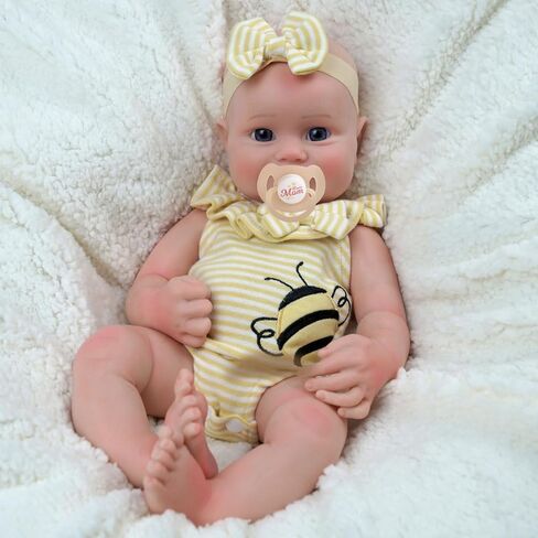 JIZHI Reborn Baby Dolls Silicone Full Body -16 Inch 5.73lb Weighted Full Platinum Silicone Baby Doll Real Life Baby Dolls with Complete Accessories for Kids Age 3 + in Saudi Arabia