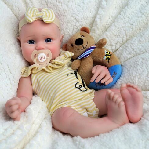 JIZHI Reborn Baby Dolls Silicone Full Body -16 Inch 5.73lb Weighted Full Platinum Silicone Baby Doll Real Life Baby Dolls with Complete Accessories for Kids Age 3 + in Saudi Arabia