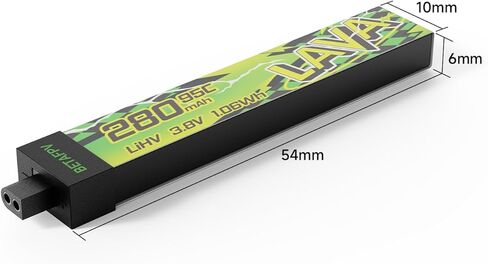 BETAFPV 5pcs Lava II 1S 280mAh Battery 3.8V 95C LiHV Battery with BT2.0 Connector Compatible with 1S Tiny Whoop Drone Quadcopter Like Cetus FPV Kit, Air65, Meteor65 Pro 1S Brushless Drones in Saudi Arabia