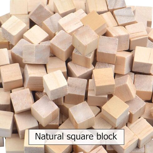 Wooden Cubes, 200 Pieces Natural Square Wooden Blocks Unfinished Craft Wooden Squares in Saudi Arabia