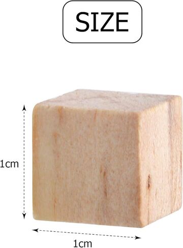 Wooden Cubes, 200 Pieces Natural Square Wooden Blocks Unfinished Craft Wooden Squares in Saudi Arabia