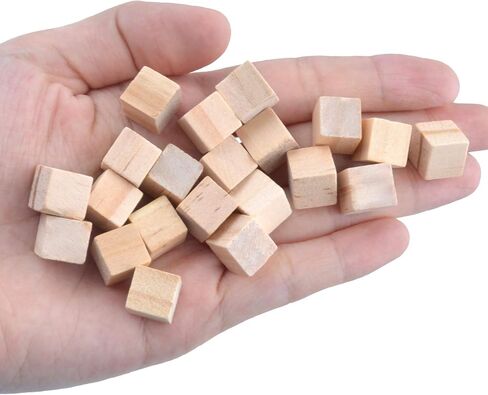 Wooden Cubes, 200 Pieces Natural Square Wooden Blocks Unfinished Craft Wooden Squares in Saudi Arabia