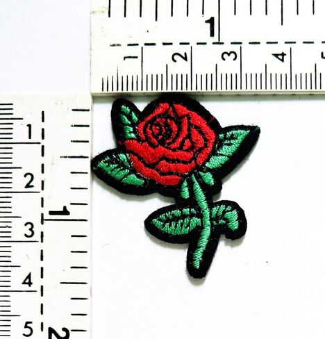 Set 3 Pcs Mini Small Red Rose Love Flowers Cartoon Embroidery Logo Jacket Polo T- Shirt Hat Backpacks Patch Applique Embroidered Iron On Sew On Badge (01) in Saudi Arabia