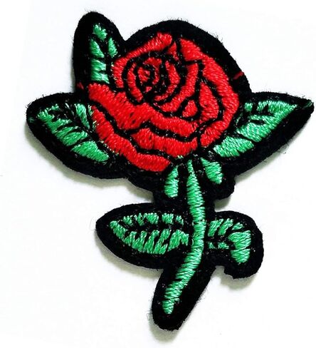 Set 3 Pcs Mini Small Red Rose Love Flowers Cartoon Embroidery Logo Jacket Polo T- Shirt Hat Backpacks Patch Applique Embroidered Iron On Sew On Badge (01) in Saudi Arabia