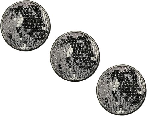 HHO Patch Set 3 Pieces. Crystal Ball Iron on Patches Disco Crystal Magic Ball Cartoon Embroidered Applique Patch Accessories DIY for Clothes Backpacks T-Shirt Jeans Skirt Vests Hat Bag in Saudi Arabia