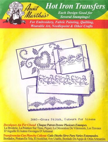 Cross Stitch, Cutwork for Linens Aunt Martha's Hot Iron Embroidery Transfer in Saudi Arabia