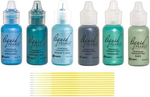 مجموعة Ranger Liquid Pearls Oh Baby - حورية البحر، دانتيل لافندر، راقصة الباليه، بيضة روبن، شيفون ليموني وأوبال أبيض - مع أعواد تفاصيل تريبيز in Kuwait
