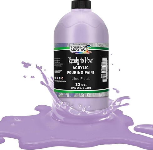 Pouring Masters Lilac Fields جاهزة لصب طلاء صب الأكريليك - طلاء أكريليك سائل مختلط مسبقًا بوزن 32 أونصة - لوازم فنية سائلة للقماش والخشب والورق والبلاط والصخور in Kuwait