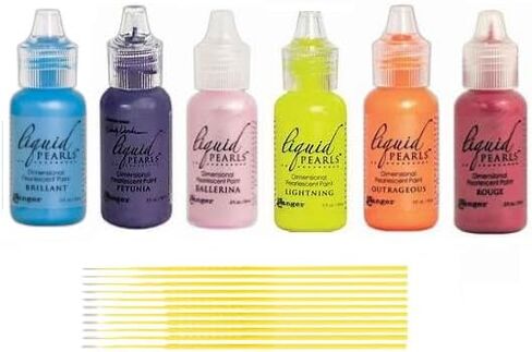 مجموعة Ranger Liquid Pearls Oh Baby - حورية البحر، دانتيل لافندر، راقصة الباليه، بيضة روبن، شيفون ليموني وأوبال أبيض - مع أعواد تفاصيل تريبيز in Kuwait
