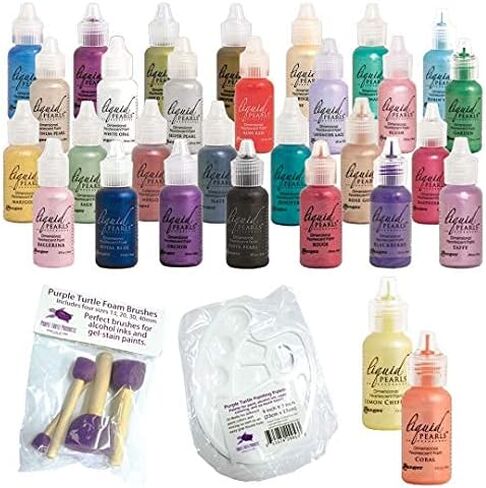 مجموعة Ranger Liquid Pearls Oh Baby - حورية البحر، دانتيل لافندر، راقصة الباليه، بيضة روبن، شيفون ليموني وأوبال أبيض - مع أعواد تفاصيل تريبيز in Kuwait
