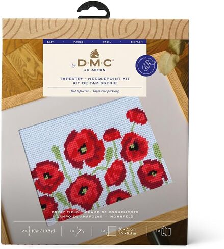 DMC Tapestry & Needlepoint Kit Poppy Field by Jo Aston - Easy in Saudi Arabia